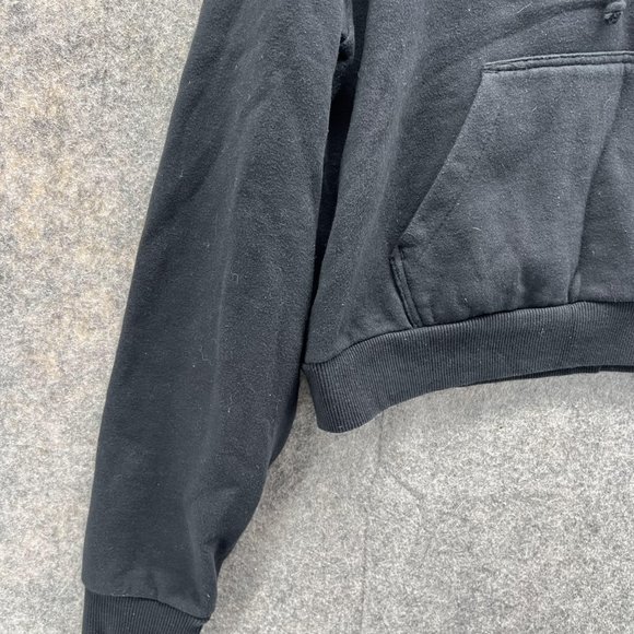 Vans Sweater Women Small Ladies Black White Hoodie Pullover Drawstring Cropped - Picture 6 of 13